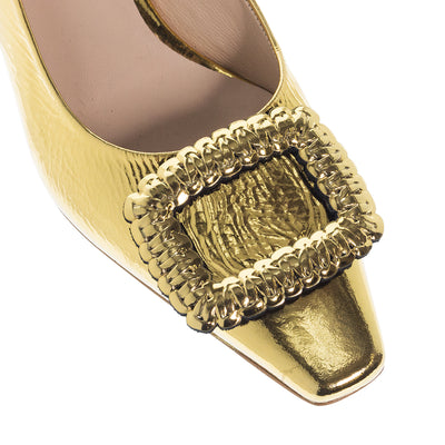 SLINGBACK ΓΟΒΕΣ 2602 SOUFLE ORO ΔΕΡΜΑ