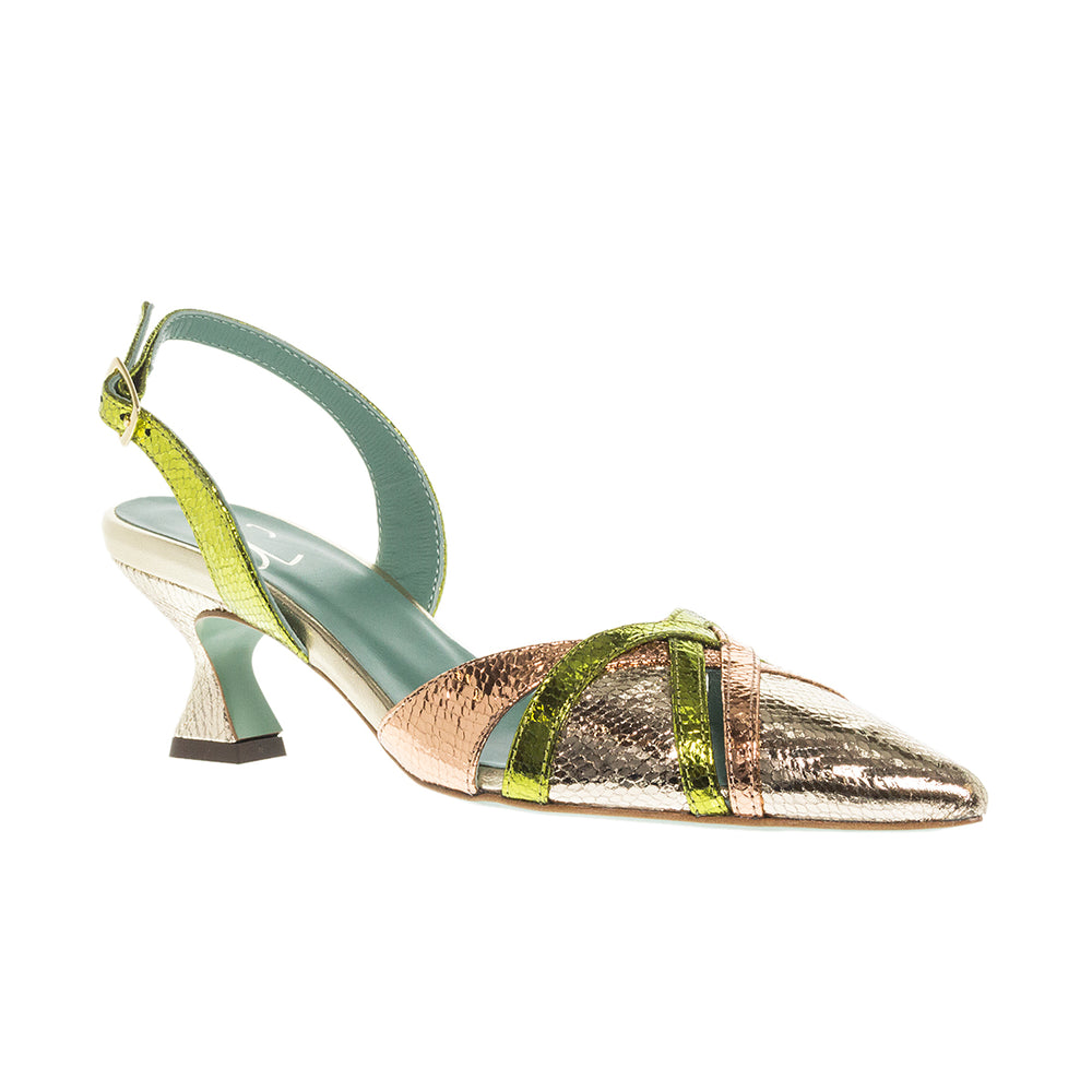 SLINGBACK ΓΟΒΕΣ 3133PL PLATINO ΔΕΡΜΑ