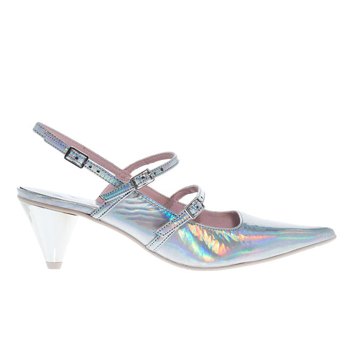 SLINGBACK ΓΟΒΕΣ 7601 IRIS SILVER ΔΕΡΜΑ