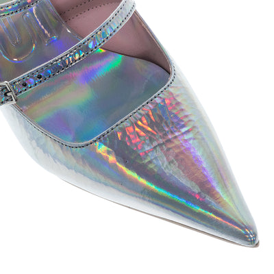 SLINGBACK ΓΟΒΕΣ 7601 IRIS SILVER ΔΕΡΜΑ