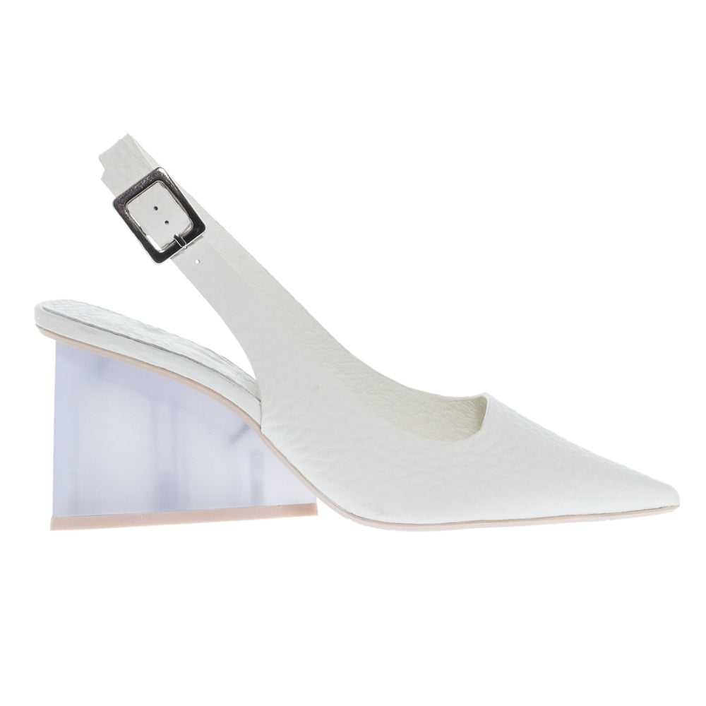 SLINGBACK ΓΟΒΕΣ 7636-D NIRVANA BLANCO ΔΕΡΜΑ