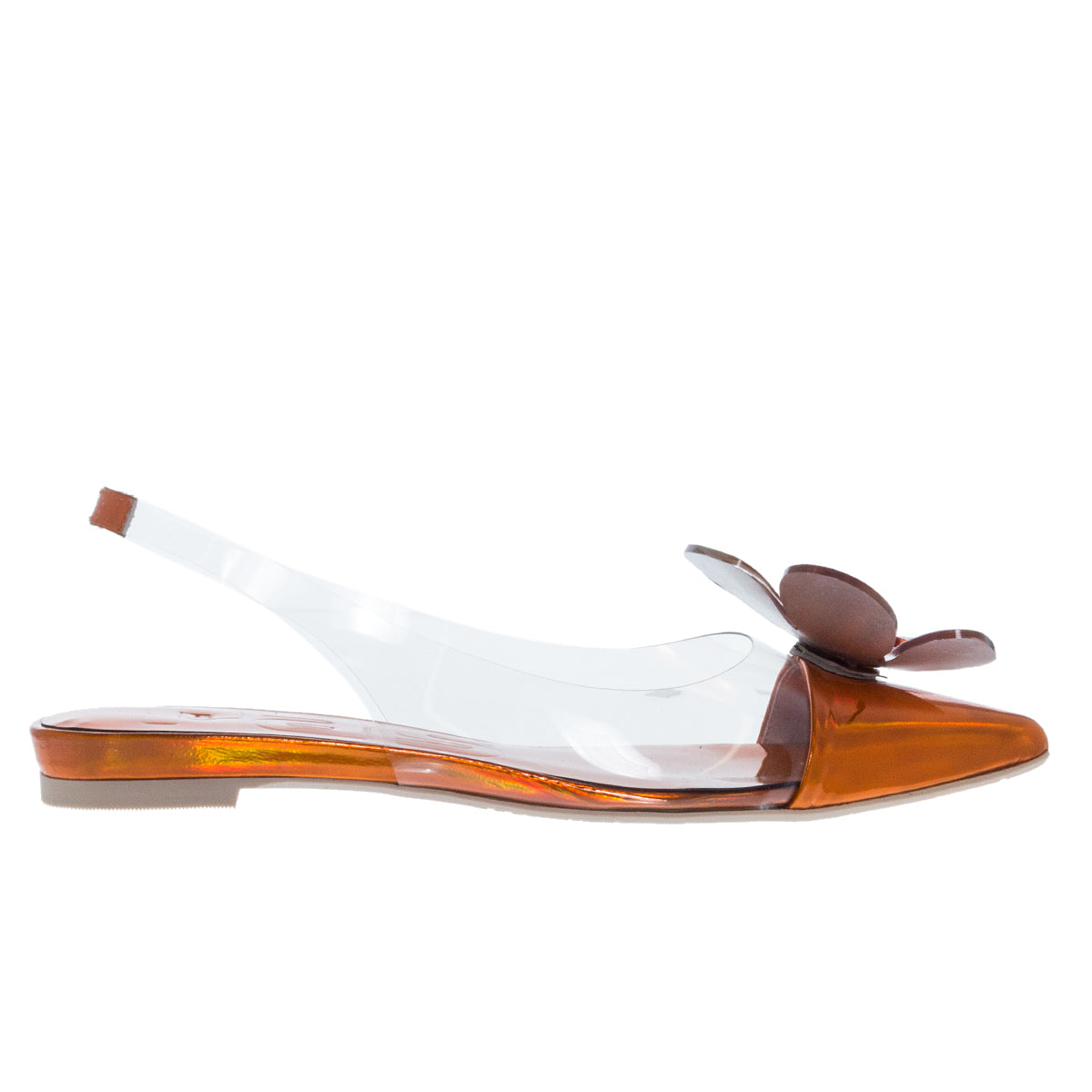 SLINGBACK ΓΟΒΕΣ 7676 GLOOM ORANGE ΔΕΡΜΑ