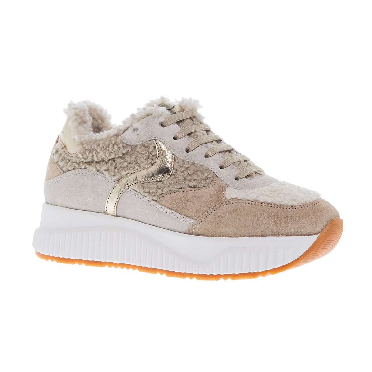 SNEAKERS JINNIE FUR 1E05 BEIGE SUEDE