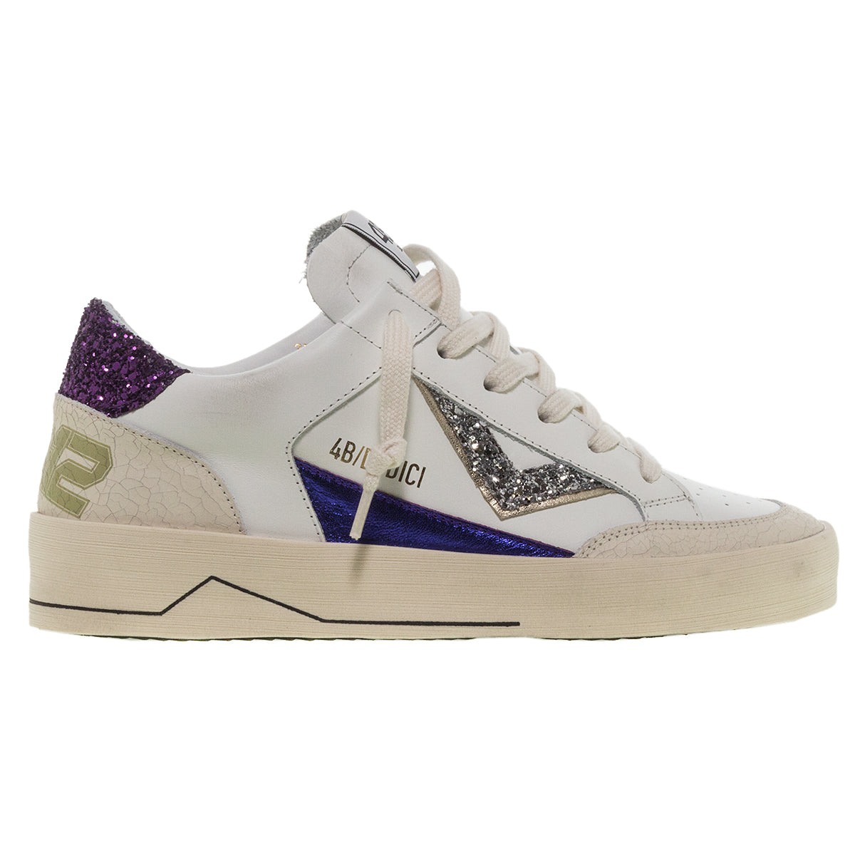 SNEAKERS KYLE-D841 BIANCO VIOLA ΔΕΡΜΑ