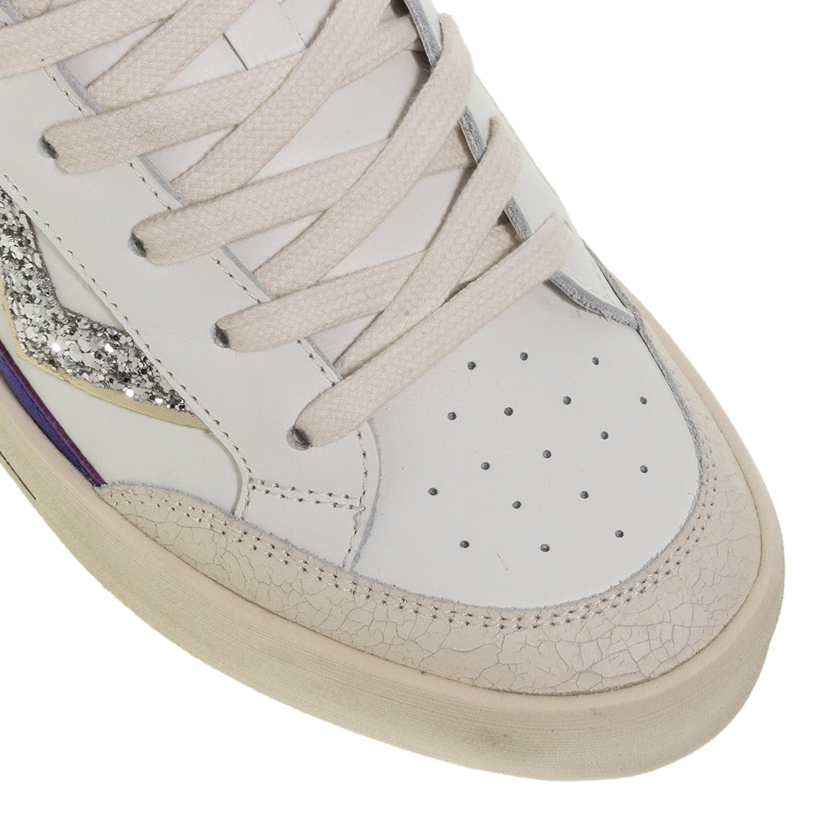 SNEAKERS KYLE-D841 BIANCO VIOLA ΔΕΡΜΑ