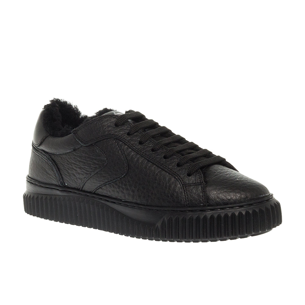 SNEAKERS LIPARI FUR BLACK ΔΕΡΜΑ